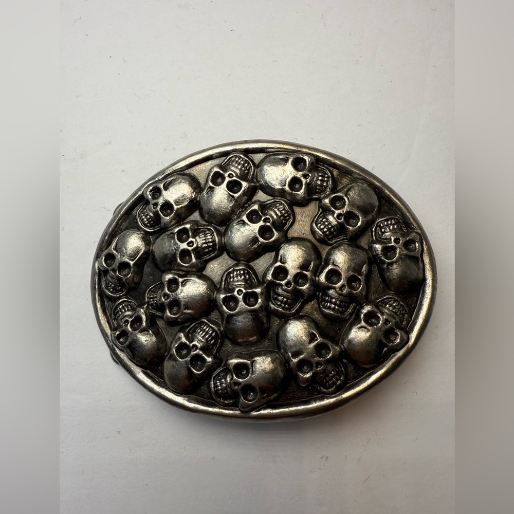 Silver Skull Belt Buckle